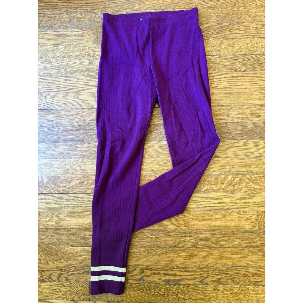 Tea Collection Girls' Purple Ribbed Leggings Size 12